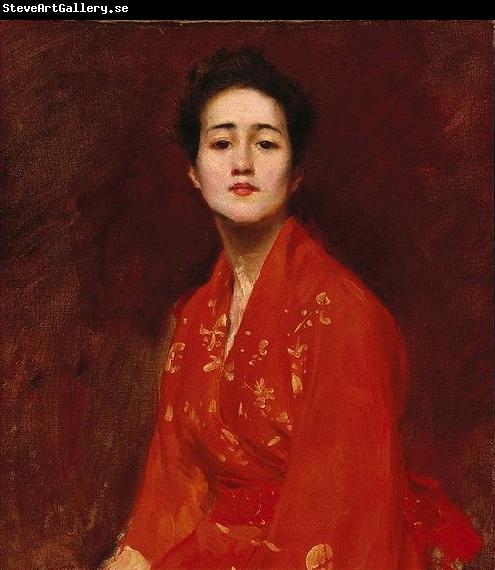 William Merritt Chase Study of a Girl in Japanese Dress